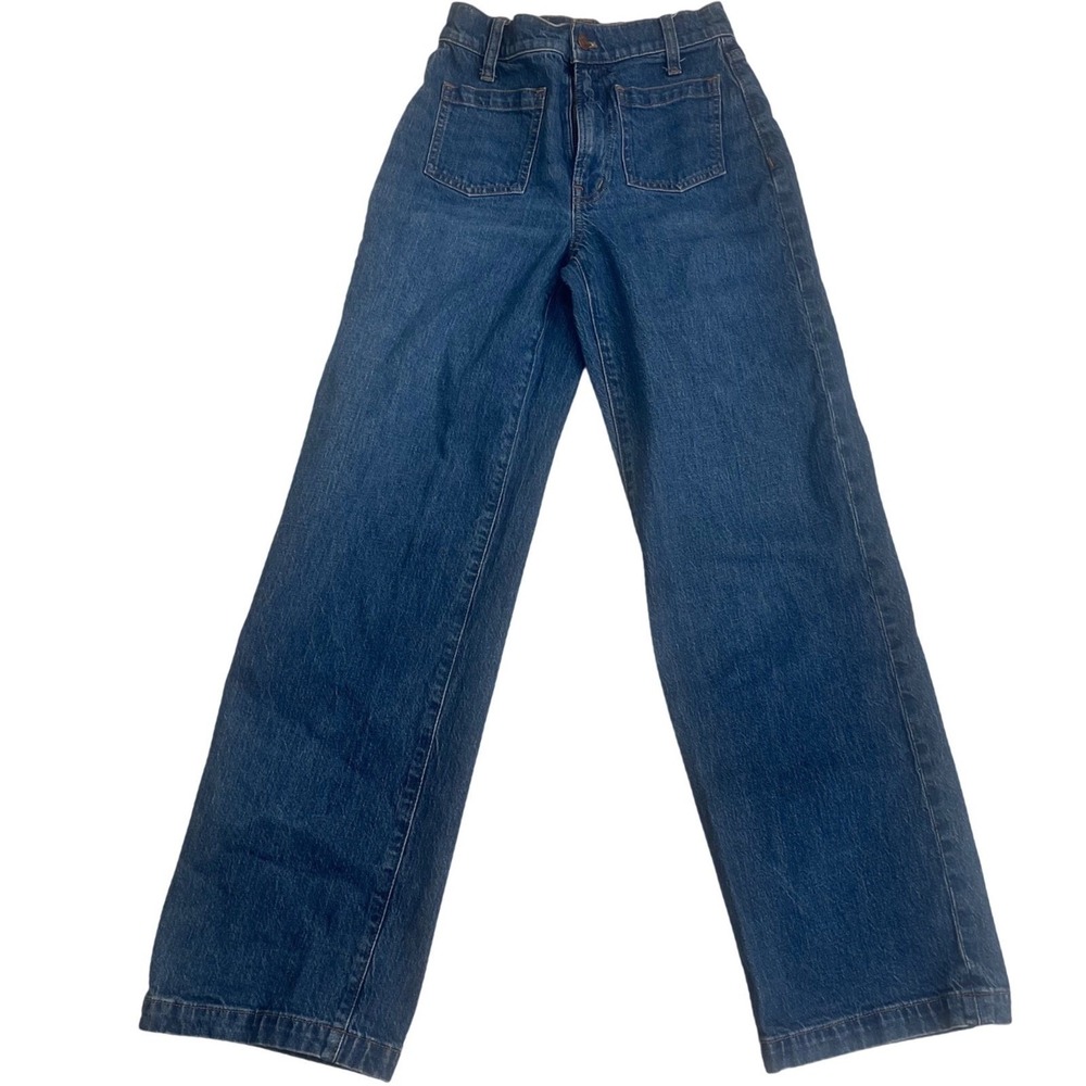 Madewell Sz 24 The Perfect Vintage Wide-Leg Jeans Blue Patch Pocket Size 24